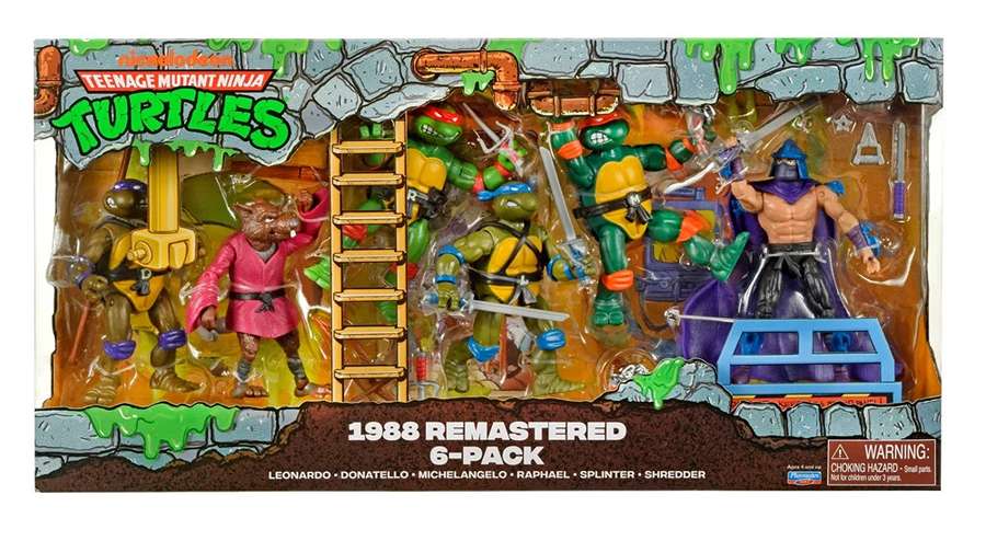 Teenage Mutant Ninja Turtles Classic 1988 Remastered 4.5 Inch Action Figure - 6-Pack