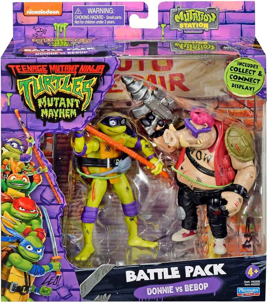 Teenage Mutant Ninja Turtles Mutant Mayhem 4.5 Inch 2-Pack Action Figure - Donatello Vs Bebop