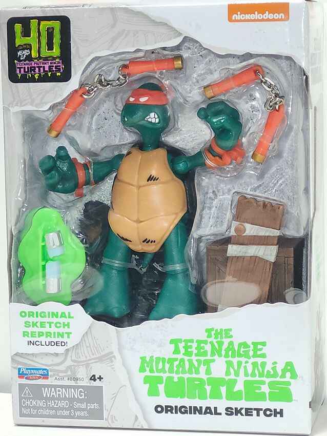 Teenage Mutant Ninja Turtles 40th Anniversary Original Sketch 4 Inch Action Figure - Michelangelo