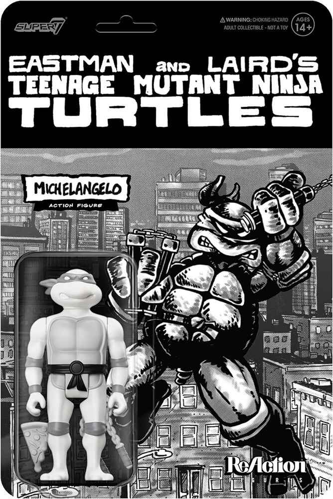 Teenage Mutant Ninja Turtles Reaction Michelangelo (Comic Grayscale) 3.75 Inch Figure
