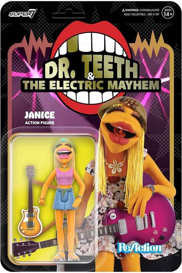 The Muppets Reaction Electric Mayhem Band Janice 3.75 Inch Action Figure