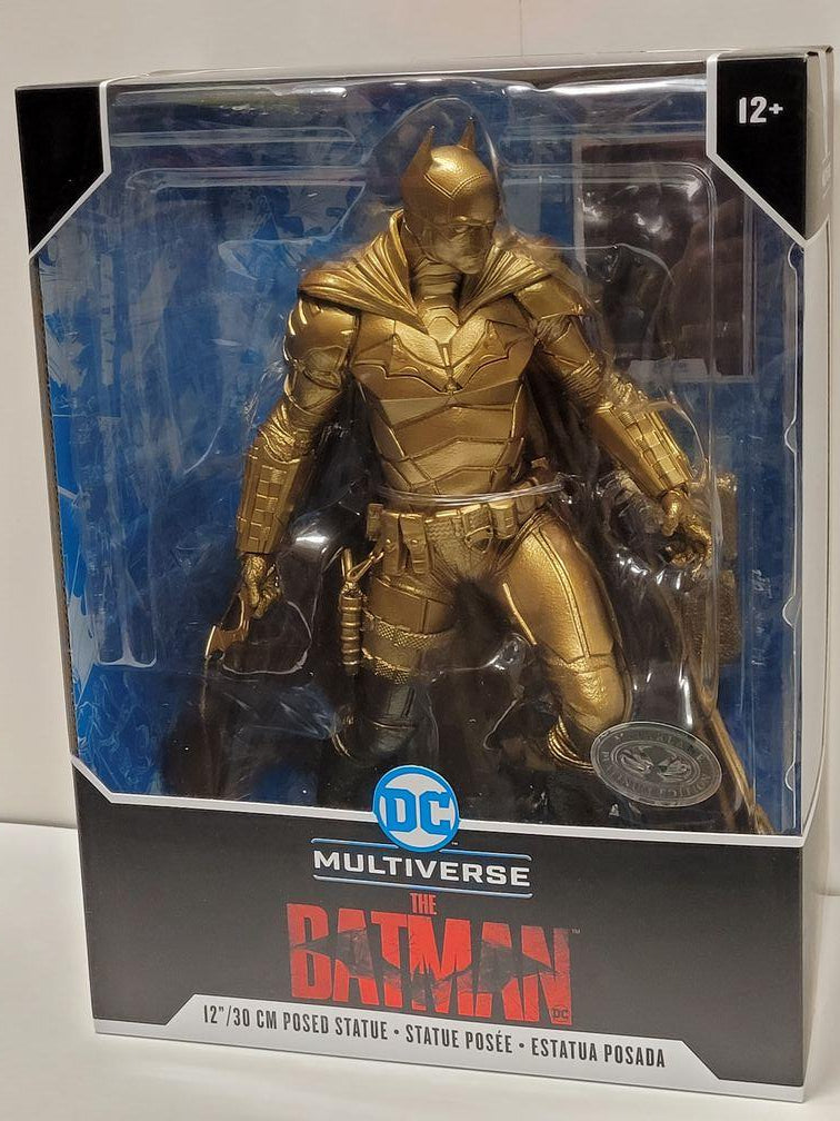DC Multiverse Gold THE BATMAN Movie Batman 12 Inch Statue Platinum Edition - figurineforall.com