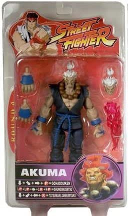 Street Fighter Akuma White Hair and Blue Outfit Action Figure - figurineforall.com