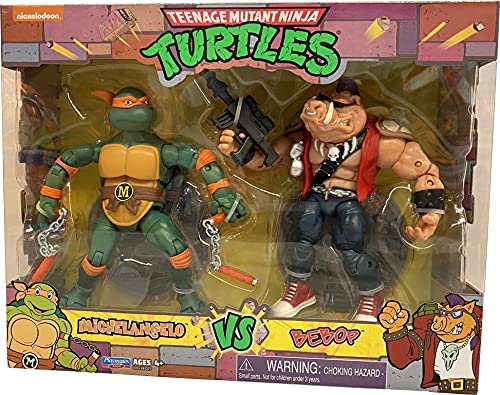 Teenage Mutant Ninja Turtles 6 Inch Action Figure Original TV 2-Pack - Michelangelo vs Bebop - figurineforall.com