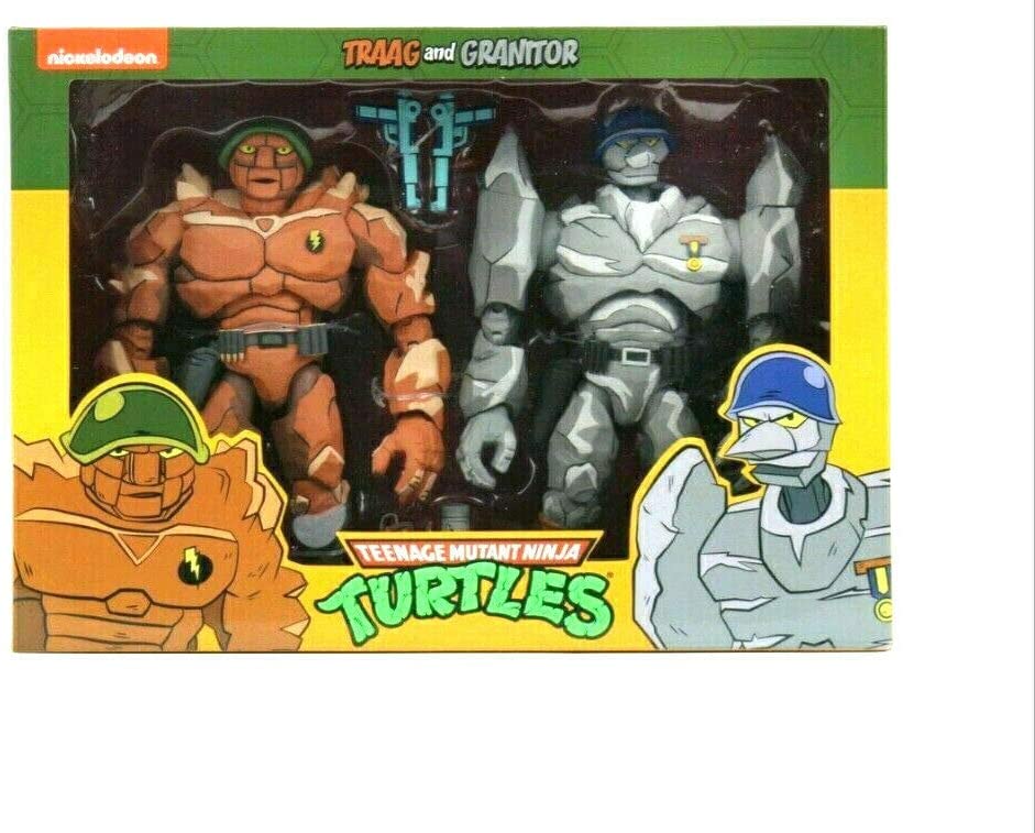 NECA Teenage Mutant Ninja Turtles Traag and Granitor 7" Action Figure 2 Pack Target Exclusive - figurineforall.com