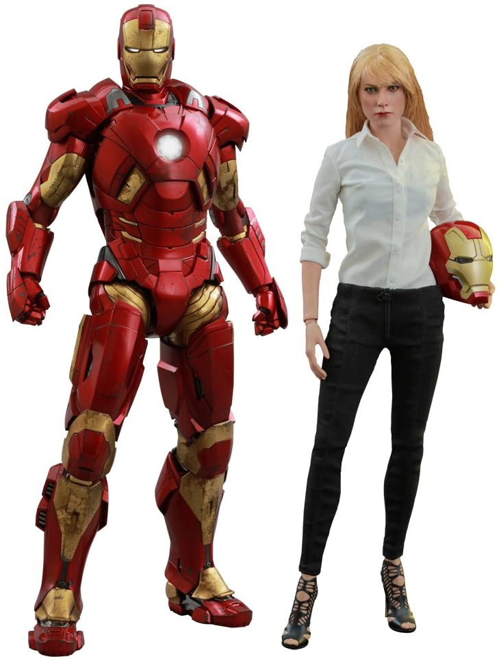 Iron Man 3 Movie Masterpiece Pepper Potts and Mark IX Armor Collectible Figure - figurineforall.com