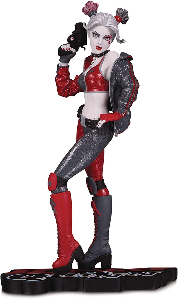 DC Collectibles Harley Quinn Red, White & Black: Harley Quinn by Joshua Middleton Statue, Multicolor - figurineforall.com