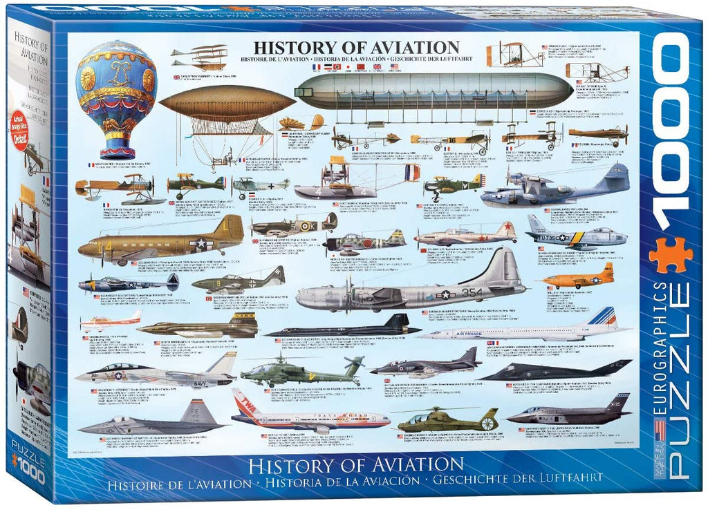 Puzzle 1000 Piece - History of Aviation Jigsaw Puzzle 6000-0086 - figurineforall.com