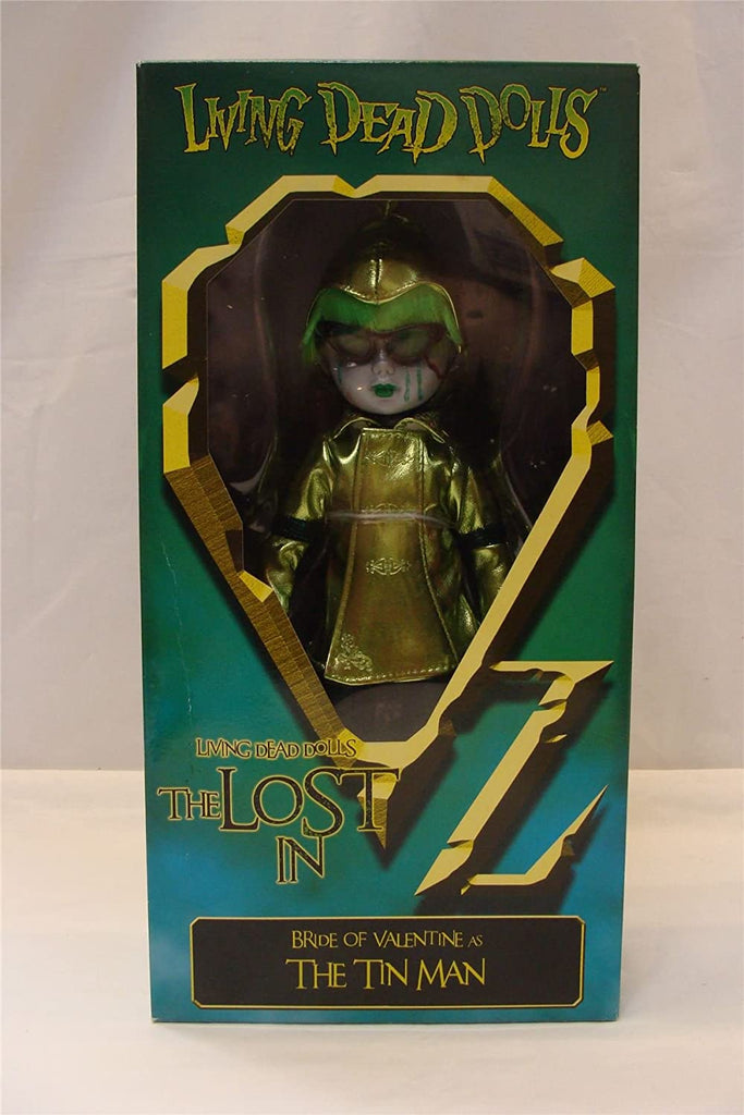 Mezco Toyz Living Dead Dolls The Lost in OZ Exclusive Emerald City Variant Bride of Valentine as The Tin Man Variant 10 Inch Doll - figurineforall.com