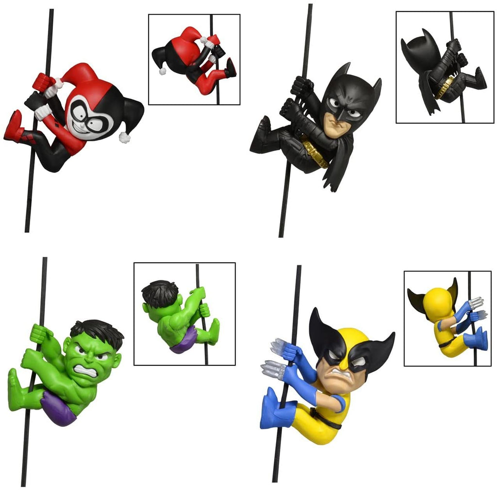 Scalers Series 4 Set of 4 (Batman Dark Knight, Harley Quinn, Hulk, Wolverine) 2 Inch Figure - figurineforall.com