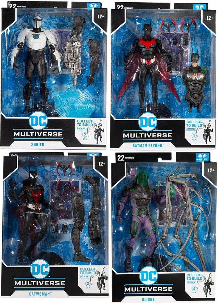 DC Multiverse 7 Inch Action Figure BAF Batman Futures End - Set of 4 (Build-A-Figure) (Blight Beyond Batwoman Shriek) - figurineforall.com
