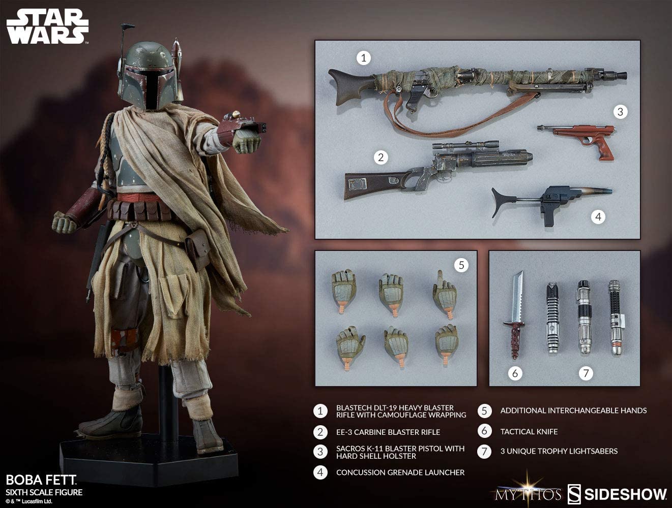 STAR WARS Boba Fett コレクターシリーズ RARE Kenner Star Wars Collector Series Boba Fett 76281276939