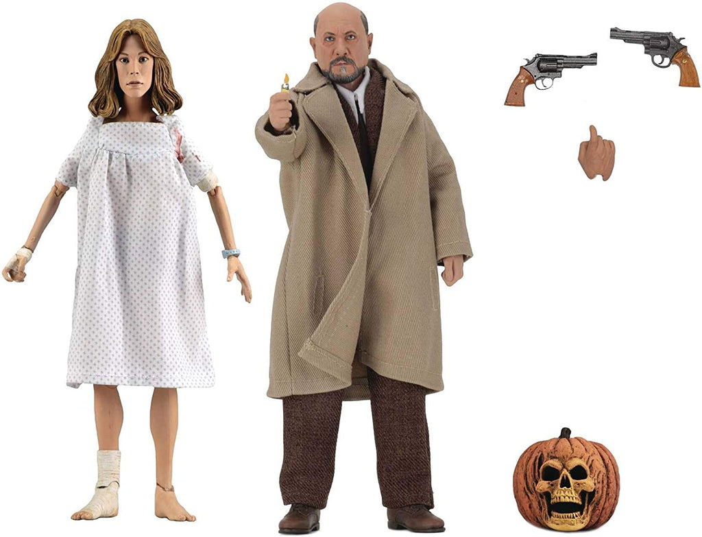 Halloween 2 - Dr. Loomis and Laurie Strode (1981) 8” Clothed Action Figure 2 pack - figurineforall.com