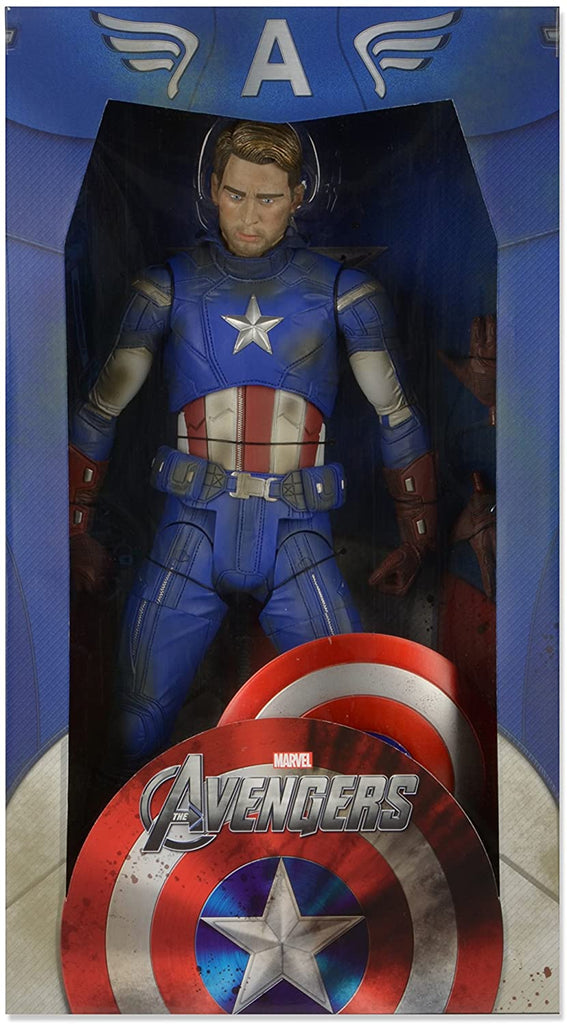 NECA Marvel Avengers Battle Damaged Captain America 1/4 Figure - figurineforall.com