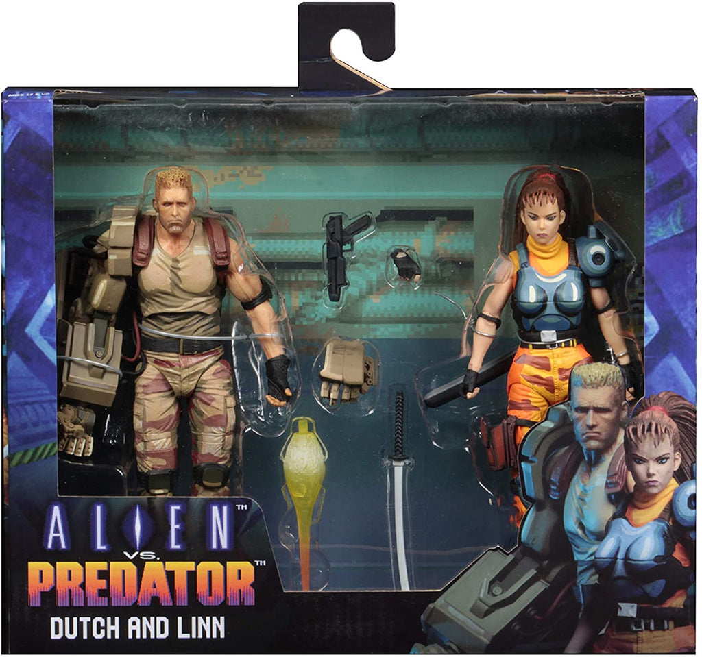 NECA Alien vs Predator (Arcade Appearance) - Dutch & Linn 2-Pack 7 Inch Scale Action Figures - figurineforall.com