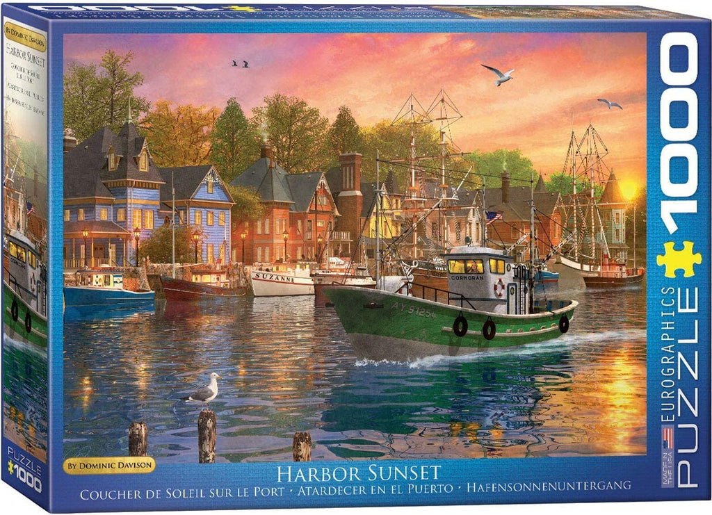 Puzzle 1000 Piece - Harbor Sunset by Dominic Davison Jigsaw Puzzle 6000-0969 - figurineforall.com