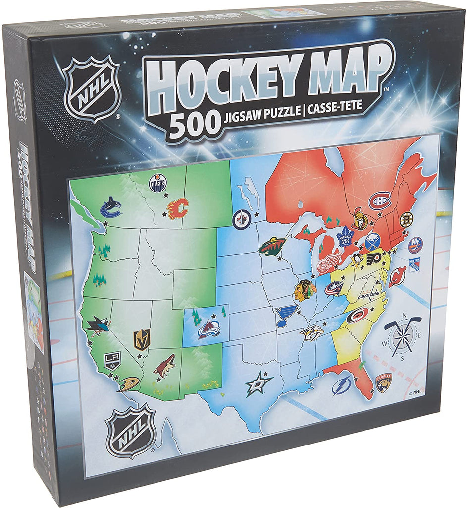 Puzzle 500 Piece - NHL Hockey Map Jigsaw Puzzle - figurineforall.com