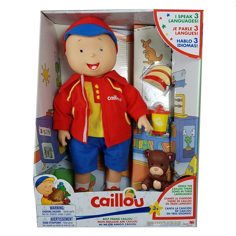 Caillou Best Friend Trilingual 15 Inch Talking Doll, English French Spanish Cartoon Toddlers - figurineforall.com