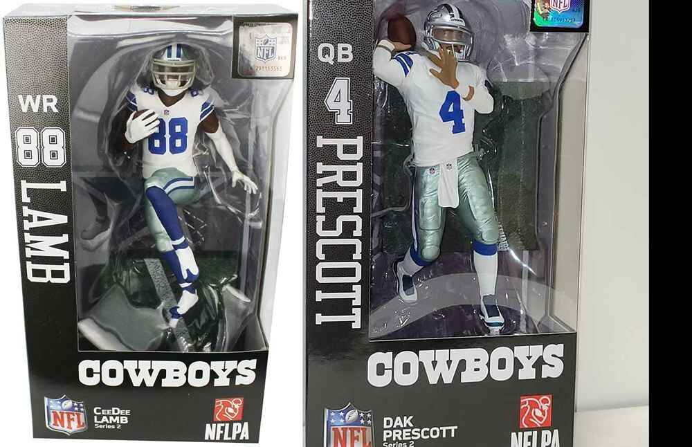 NFL Football Wave 2 CeeDee Lamb and Dak Prescott Set Dallas Cowboys 7 Inch Action Figure