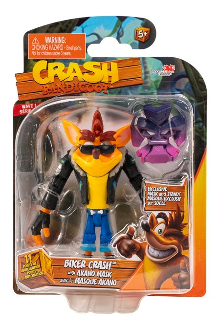 Crash Bandicoot Biker Crash with Akano Mask 5 Inch Action Figure Wave 1 - figurineforall.com