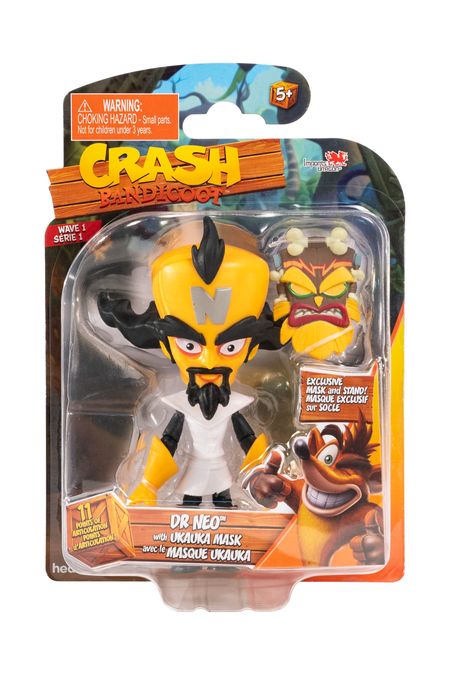 Crash Bandicoot Dr NEO with Ukauka Mask 5 Inch Action Figure Wave 1 - figurineforall.com