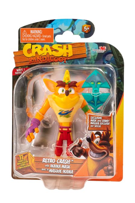 Crash Bandicoot Retro Crash with Ikaika Mask 5 Inch Action Figure Wave 1 - figurineforall.com