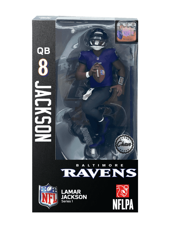 NFL Football Wave 1 Lamar Jackson Baltimore Ravens 6 Inch Chase Action Figure - figurineforall.com