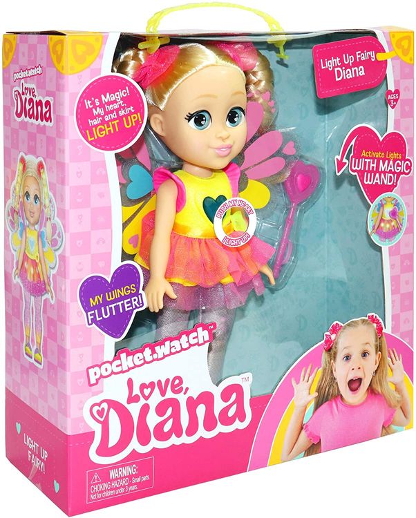 Love, Diana Light up Fairy Feature Doll Pack For Kids Pocket Watch - figurineforall.com