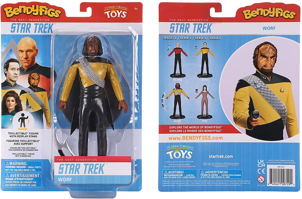 BendyFigs Star Trek The Next Generation Worf 7 Inch Figure - figurineforall.com