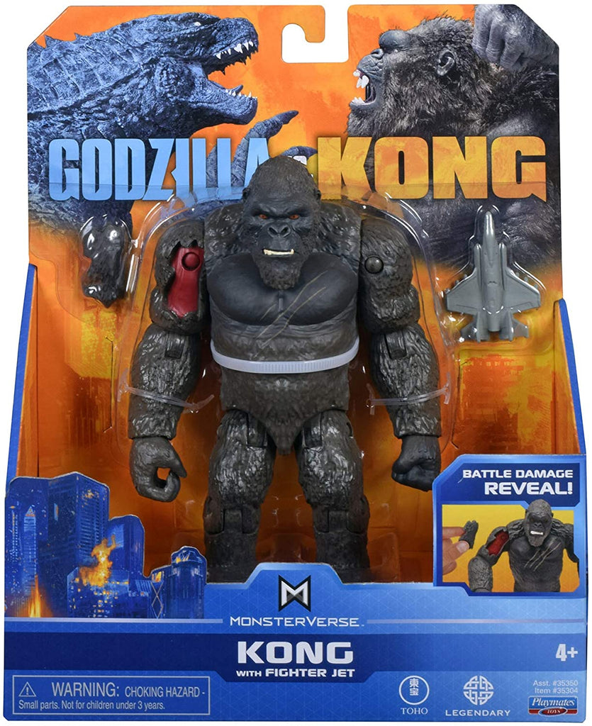 Godzilla vs Kong MonsterVerse Movie Kong with Fighter Jet 6 Inch Figure Hollow Earth Monsters Playmates - figurineforall.com