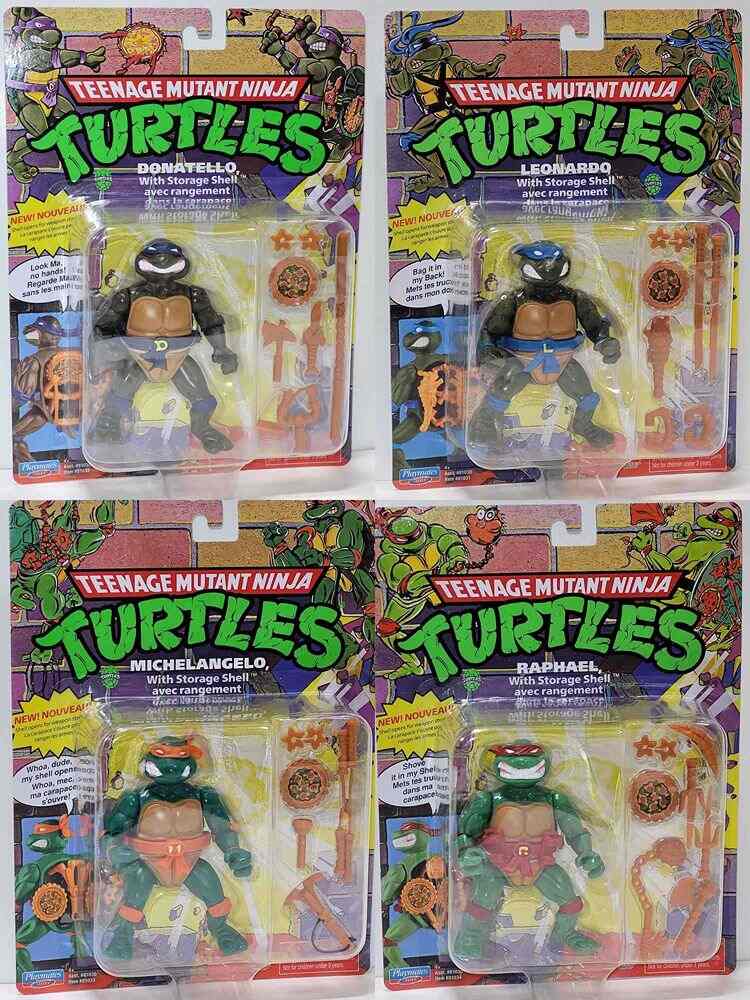 Teenage Mutant Ninja Turtles Classic Storage Shell 5 Inch Action Figure - Set of 4 (Raphael Leonardo Michelangelo Donatello)