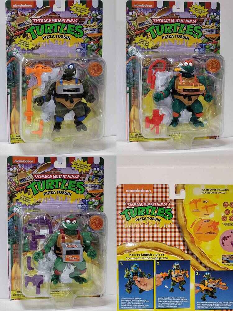 Teenage Mutant Ninja Turtles Classic Pizza Tossin' 5 Inch Action Figure - Set of 3 (Leonardo Raphael Michelangelo)