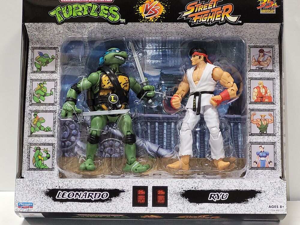 Teenage Mutant Ninja Turtles Vs. Street Fighter 6 Inch Action Figure 2-Pack - Leonardo vs Ryu